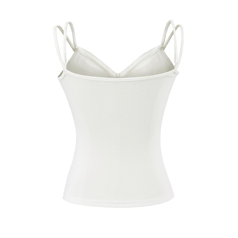 Mock Two-Piece Plain Camisole Top
