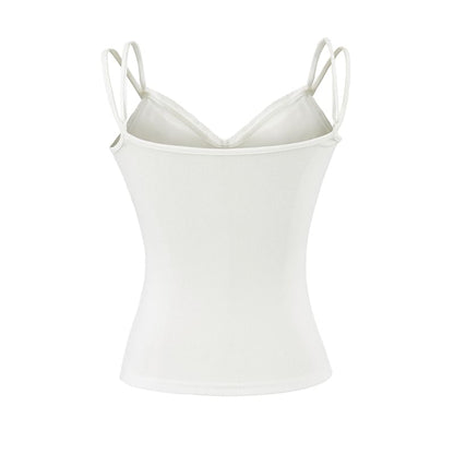 Mock Two-Piece Plain Camisole Top