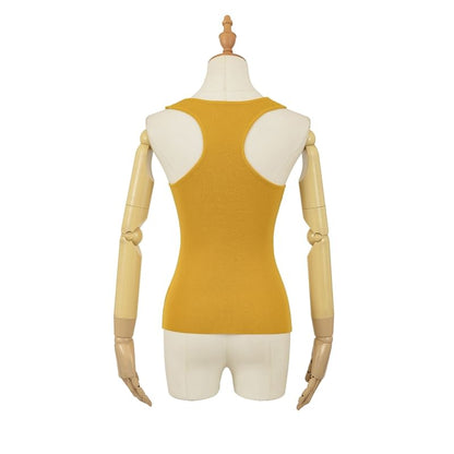 Knotted V-Neck Plain Knit Tank Top