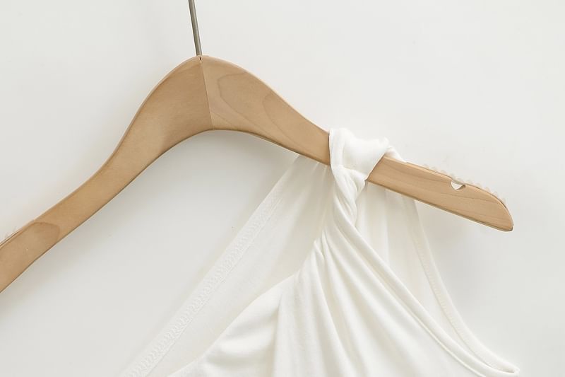 Twisted One-Shoulder Sleeveless Plain Top