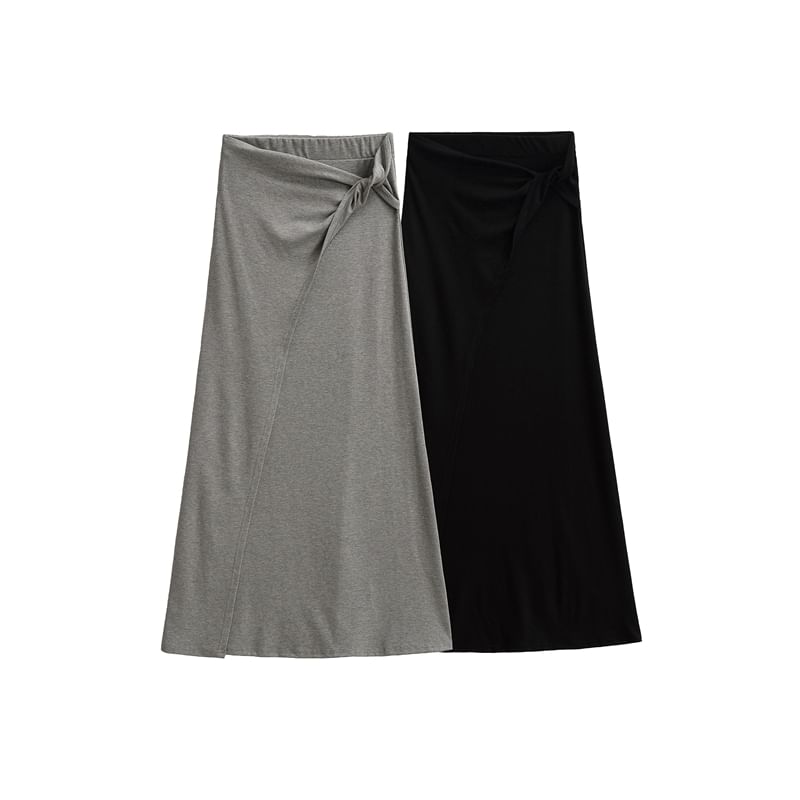 Set: Paneled Tank Top + High-Waisted Maxi A-Line Skirt