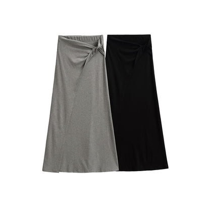 Set: Paneled Tank Top + High-Waisted Maxi A-Line Skirt