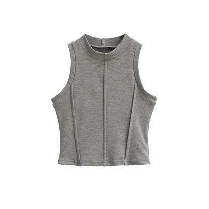 Set: Paneled Tank Top + High-Waisted Maxi A-Line Skirt