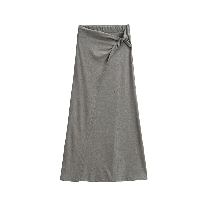 Set: Paneled Tank Top + High-Waisted Maxi A-Line Skirt