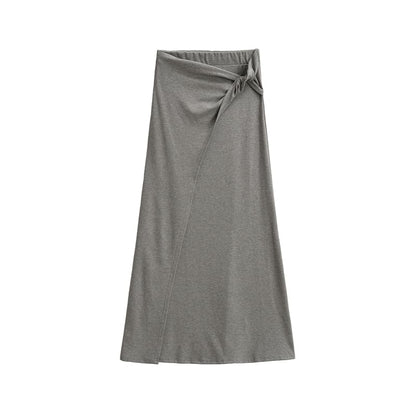 Set: Paneled Tank Top + High-Waisted Maxi A-Line Skirt