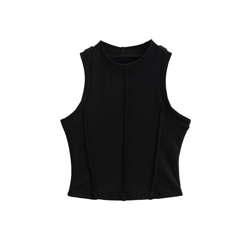 Set: Paneled Tank Top + High-Waisted Maxi A-Line Skirt