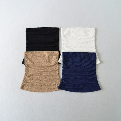 Ruched Lace Plain Tube Top