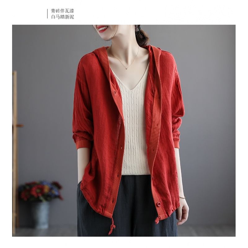 Hooded Denim Shirt Jacket