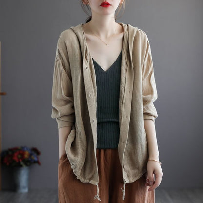 Hooded Denim Shirt Jacket