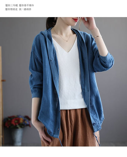 Hooded Denim Shirt Jacket