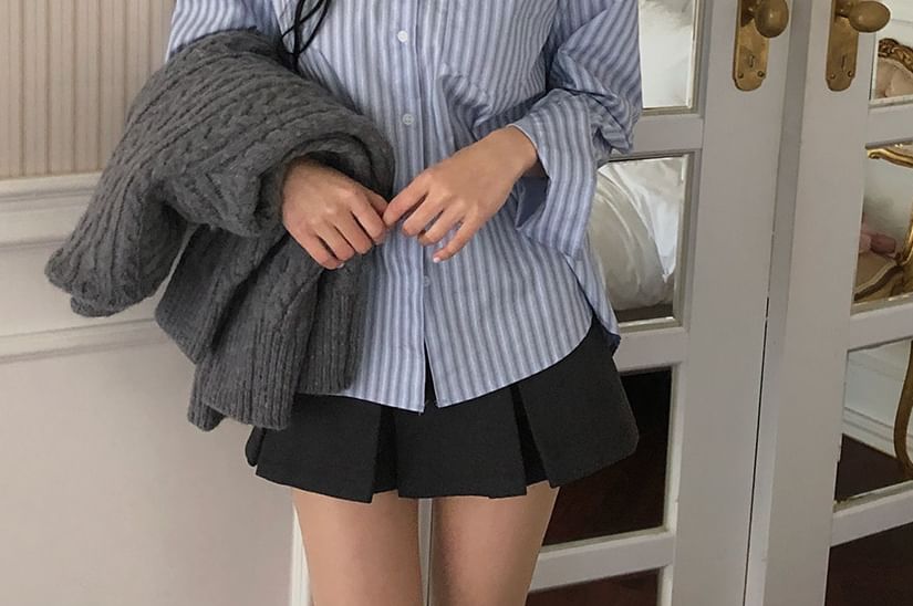 Plaid Pocket-Detail Long-Sleeved Shirt