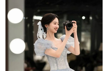 Sleeve Sweetheart Evening Neck Gown Puff A-Line