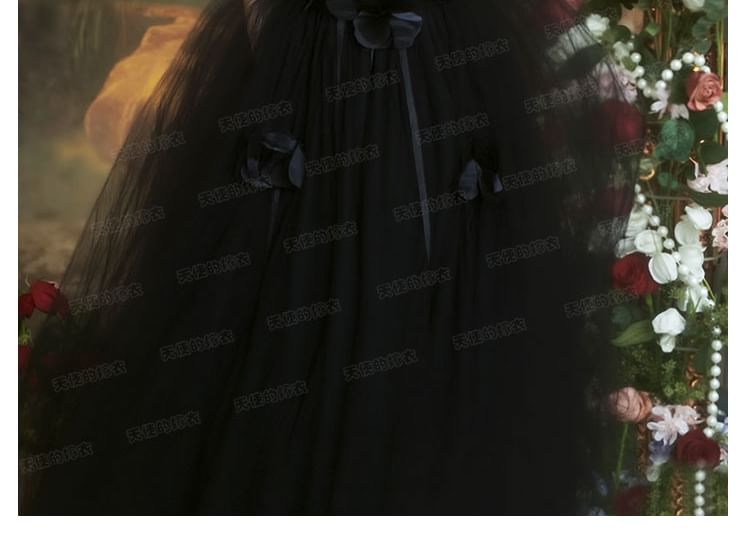 Strapless Gown Plain Evening A-Line Flower Detail