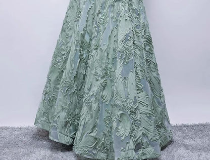Sleeveless Floral A-Line Evening Gown
