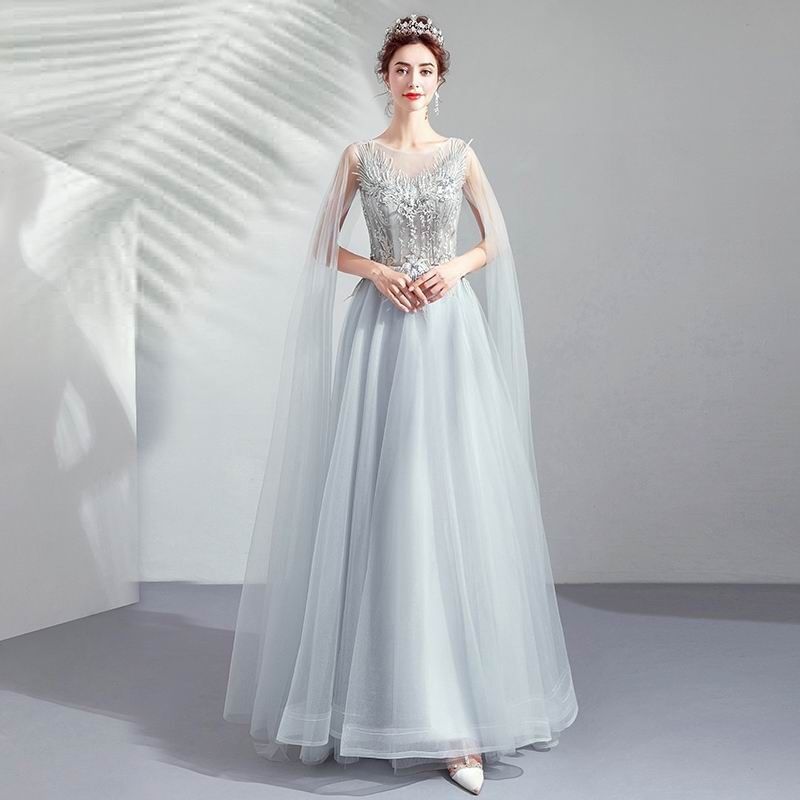 Sleeveless Floral Embroidered A-Line Mesh Evening Gown