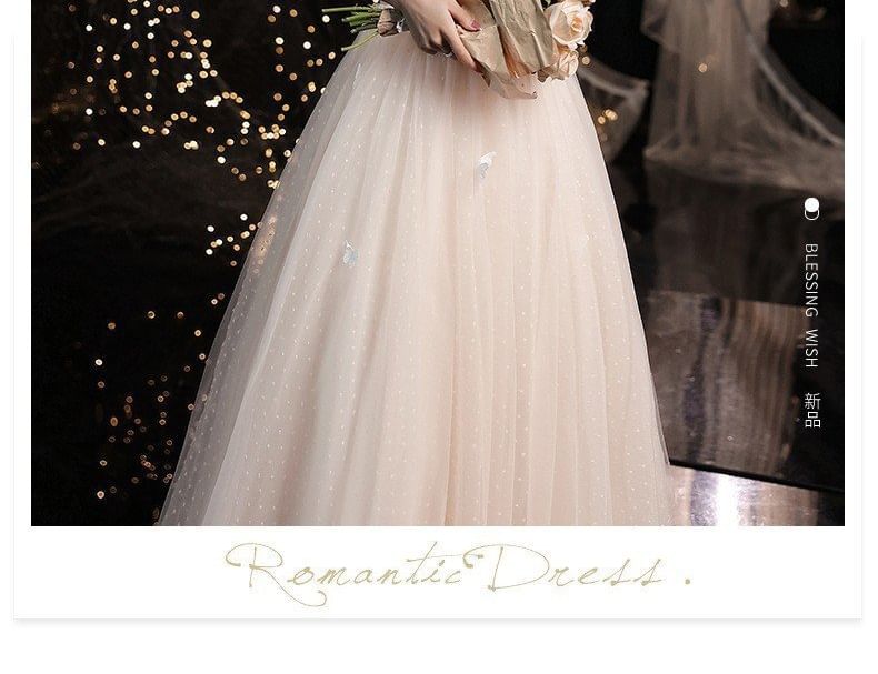 Off Shoulder Plain Bow Detail A-Line Evening Gown (Various Designs)