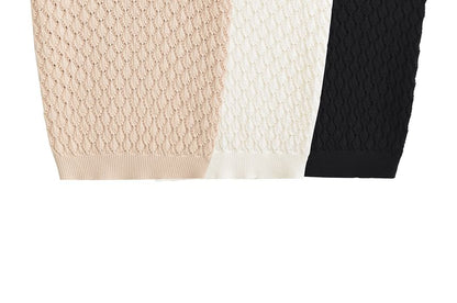 Pointelle Knit V-Neck Plain Cami Top