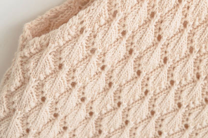 Pointelle Knit V-Neck Plain Cami Top