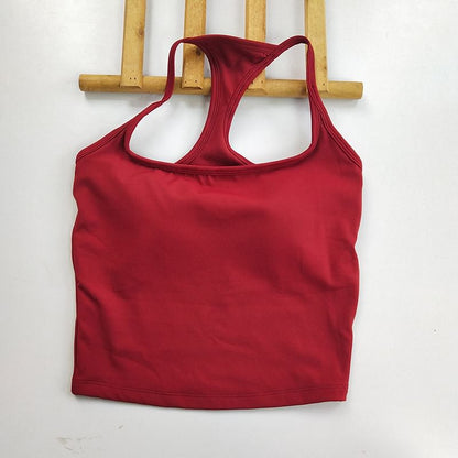 Square-Neck Contrast-Trimmed Cami Blouse with Spaghetti Straps