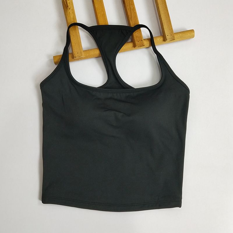 Square-Neck Contrast-Trimmed Cami Blouse with Spaghetti Straps