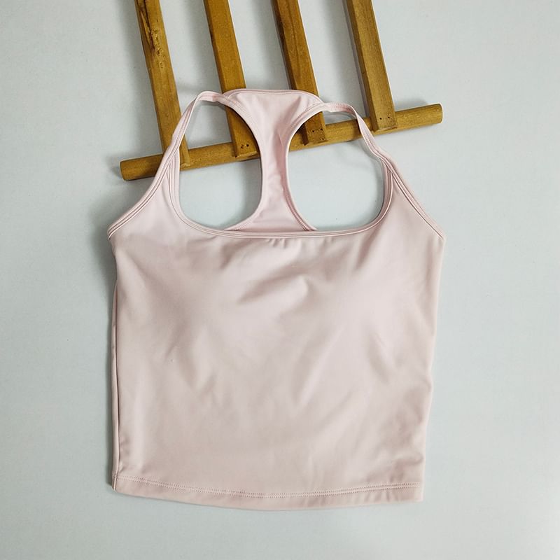 Square-Neck Contrast-Trimmed Cami Blouse with Spaghetti Straps