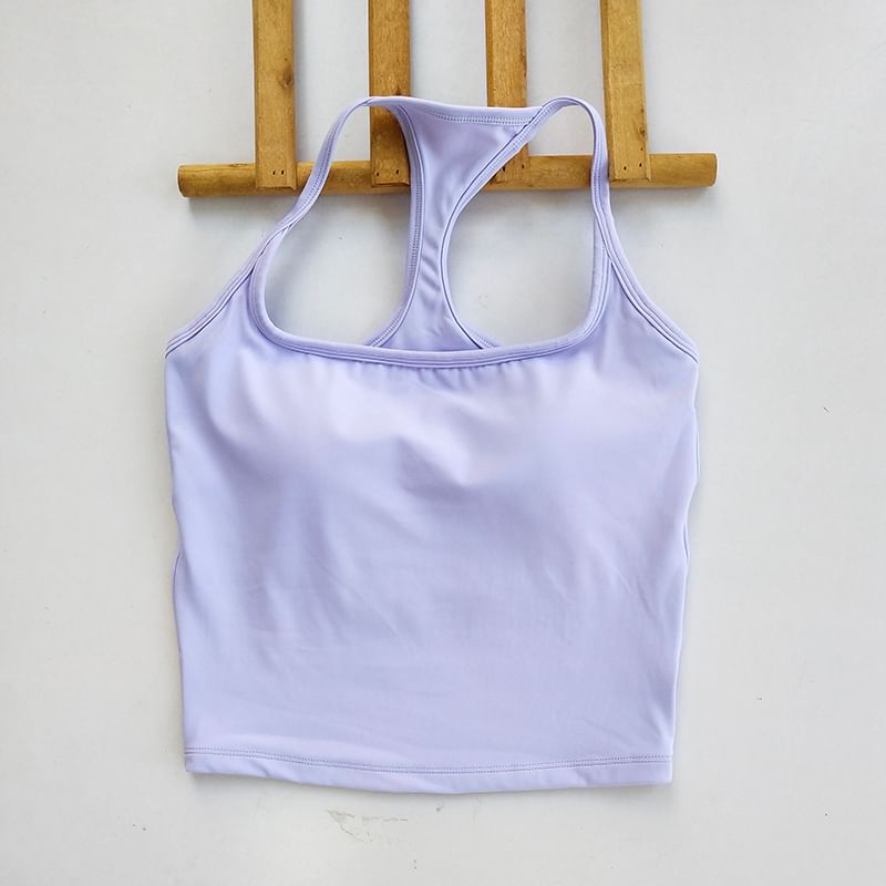 Square-Neck Contrast-Trimmed Cami Blouse with Spaghetti Straps