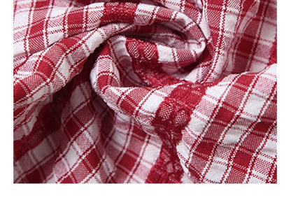Plaid Halter Top with V-Neckline