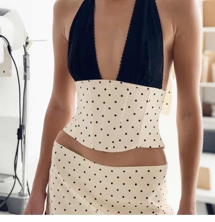 Plaid Sleeveless Crop Top & Low-Rise Mini Skirt Set