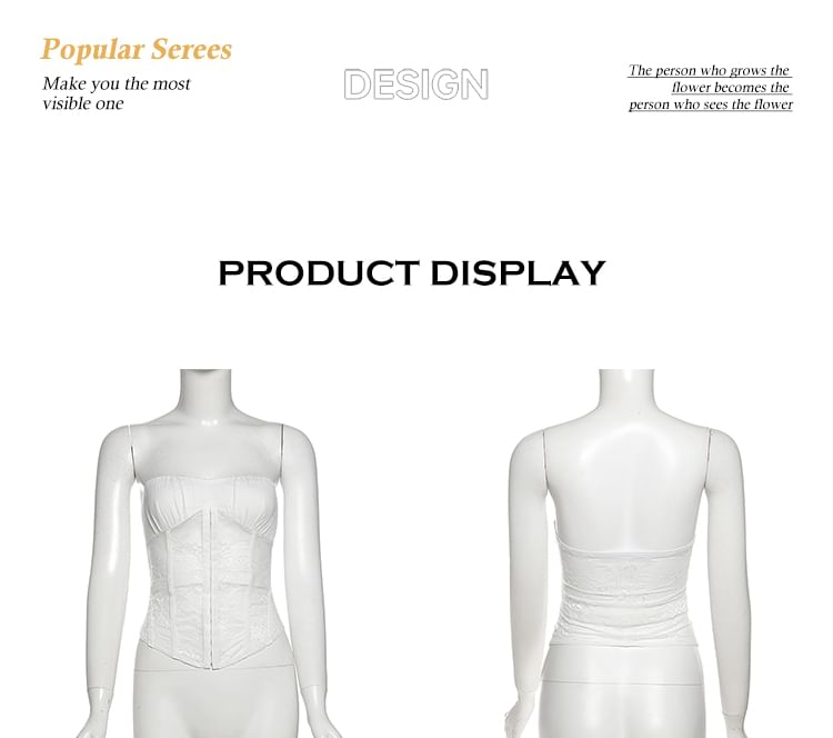 Strapless Plain Crop Top & Low-Waist Maxi A-Line Skirt Set