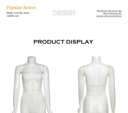 Strapless Plain Crop Top & Low-Waist Maxi A-Line Skirt Set