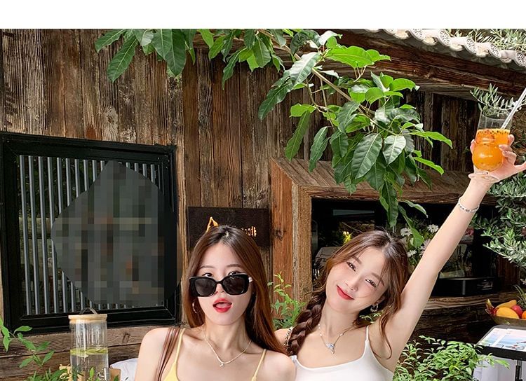 Plain Padded Slim-Fit Crop Cami Top