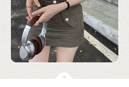 Tone Short-Sleeve Top Two Two-Piece Mock