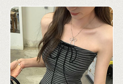 Tube Striped Top Crop