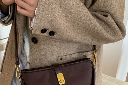 Piped Leather Faux Bag Crossbody