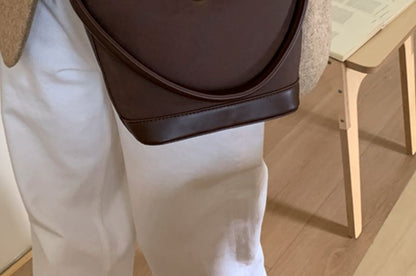 Piped Leather Faux Bag Crossbody