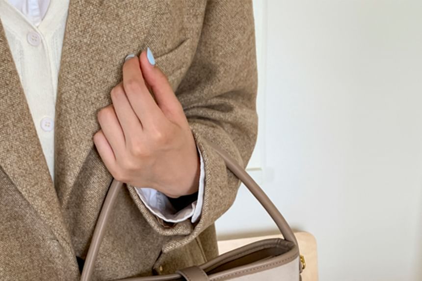 Piped Leather Faux Bag Crossbody