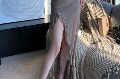 Plain Maxi Sleeveless Neck Scoop Dress Mermaid