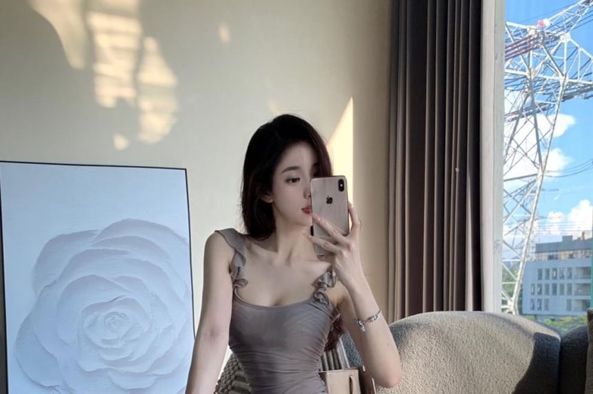 Plain Maxi Sleeveless Neck Scoop Dress Mermaid