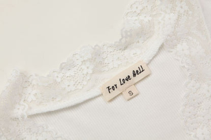 V-Neck Lace Trim Tee