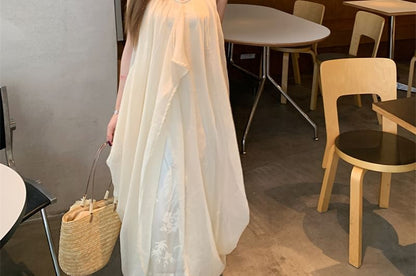 Maxi Dress Halter Panel A-Line