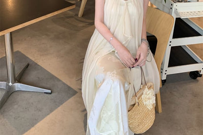 Maxi Dress Halter Panel A-Line
