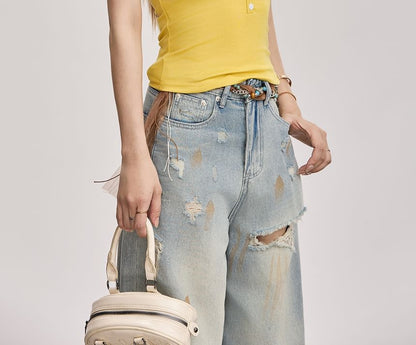 Short-Sleeve Lace Trim Tee