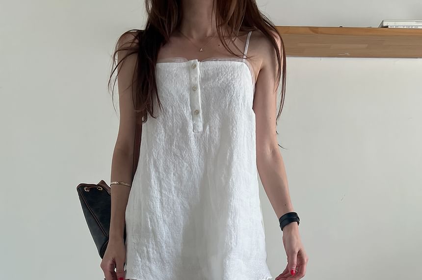 Button Cami & Lace Pencil Skirt