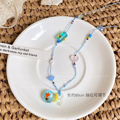 String Necklace Goldfish Resin