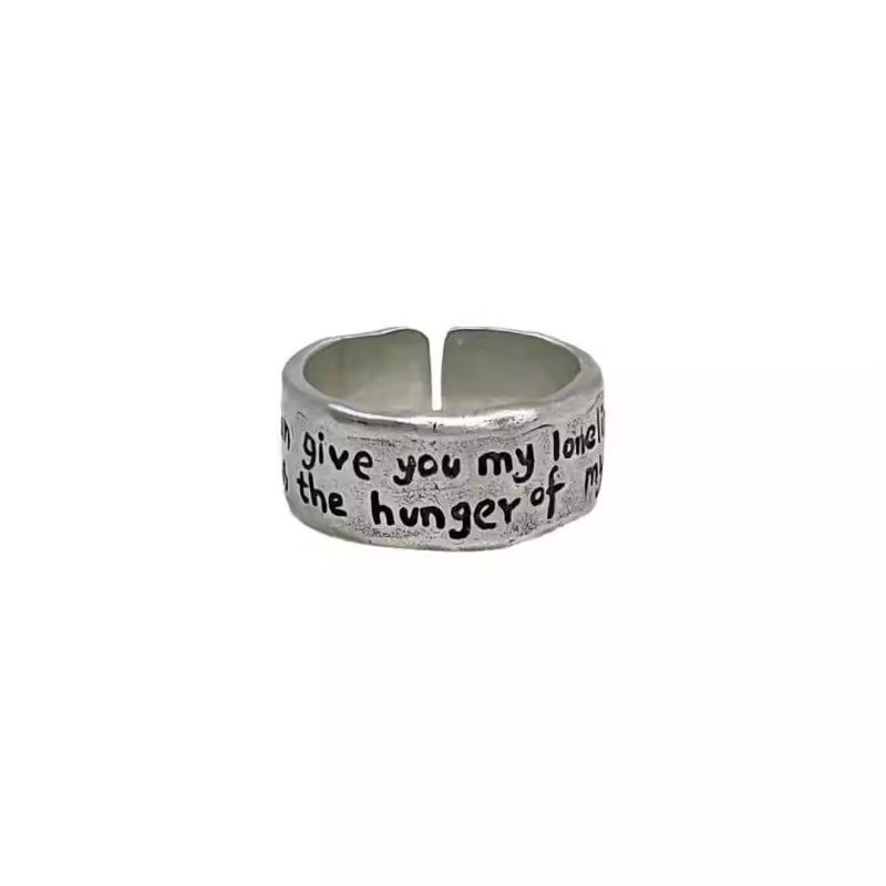 Irregular Ring Open Alloy Lettering