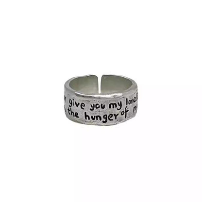 Irregular Ring Open Alloy Lettering