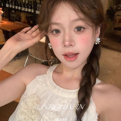 Acrylic Earring Floral Alloy Stud