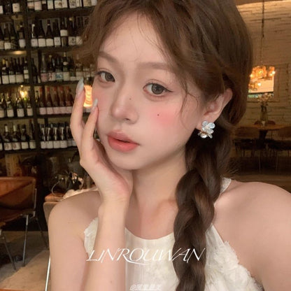 Acrylic Earring Floral Alloy Stud