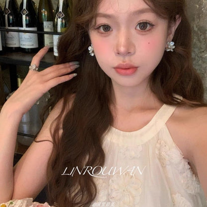 Acrylic Earring Floral Alloy Stud