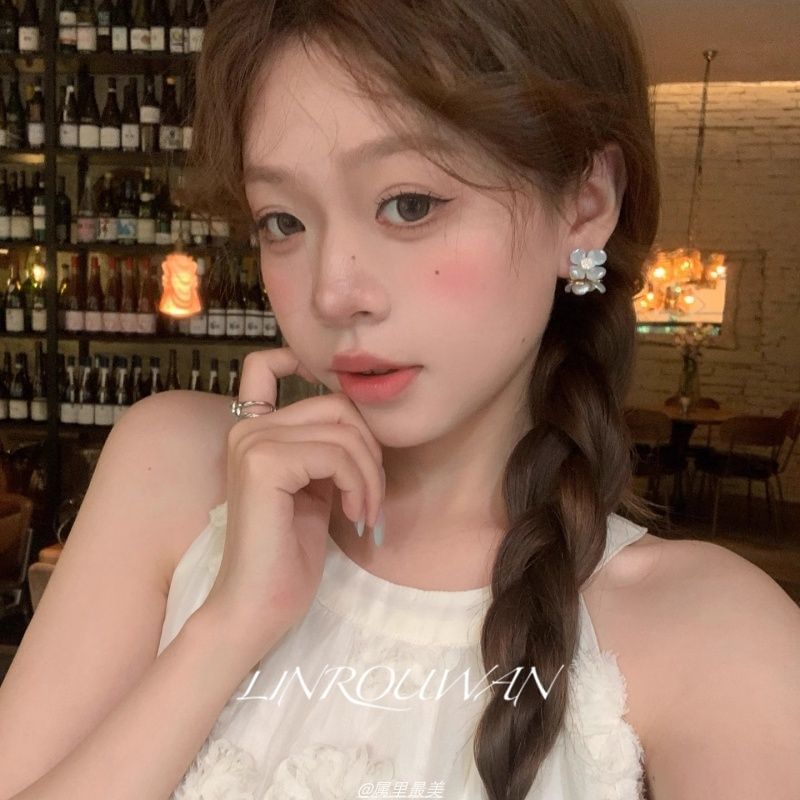 Acrylic Earring Floral Alloy Stud